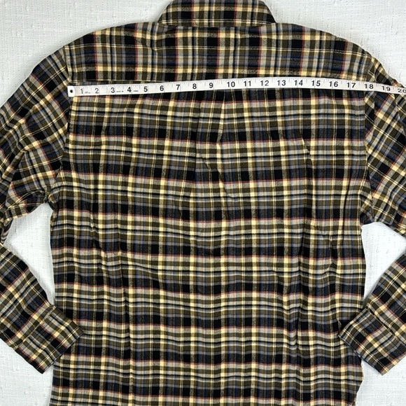 Everlane Men's Plaid Button Down Shirt - Brown and Yellow - Picture 11 of 12